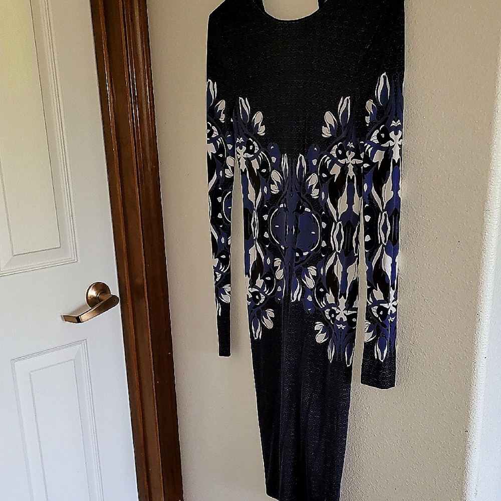 Tory Burch Midi  Blue Patterned Dress